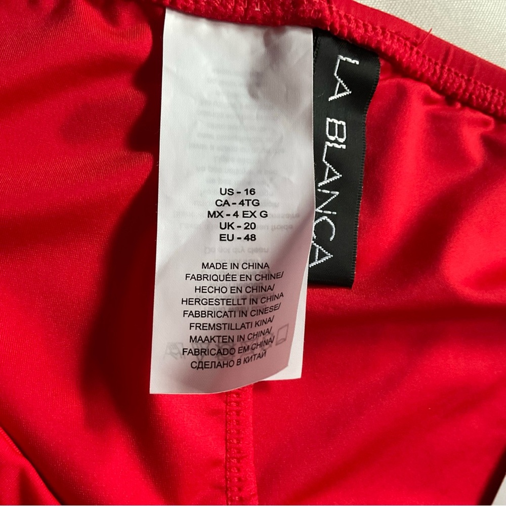 La Blanca‎ Red Women's One Piece Swimsuit Size 16 - Picture 5 of 8